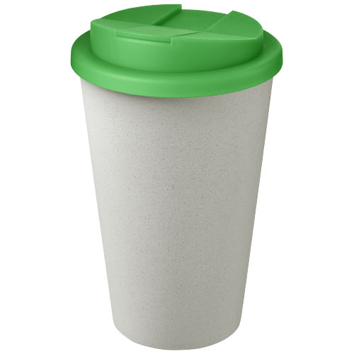 Gobelet recyclé personnalisé 350 ml Americano® Eco Vert / Blanc